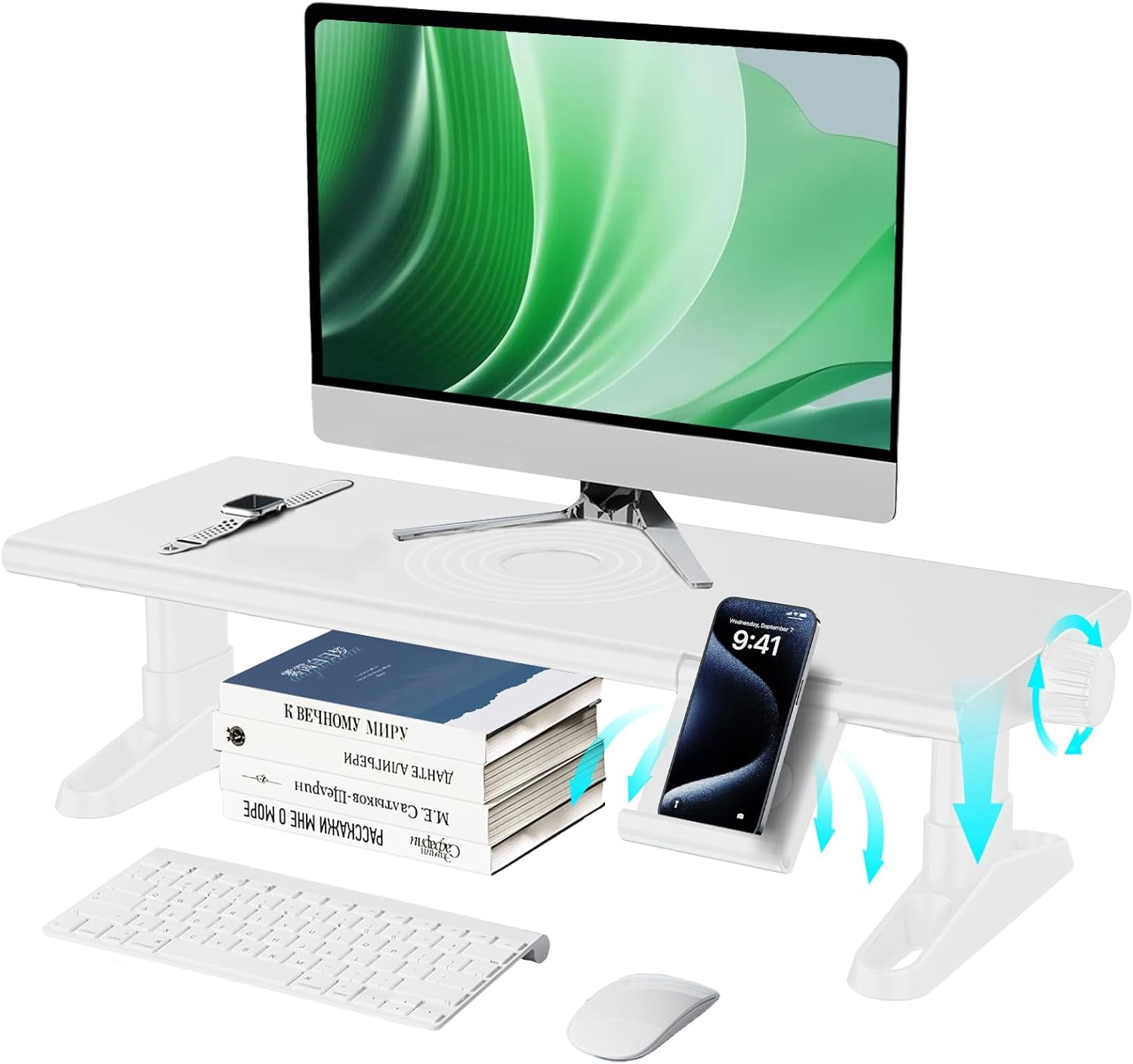 Computer Monitor Stand Riser for Desk,4.4-5.7 Inches Freely Height ...