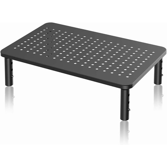 Computer Monitor Stand Riser,Monitor Riser for Laptop, Printer, Notebook and All Flat Screen TV Display with Vented Platform,3 Height Adjustable Laptop Riser,1 Pack,Black(MST003)