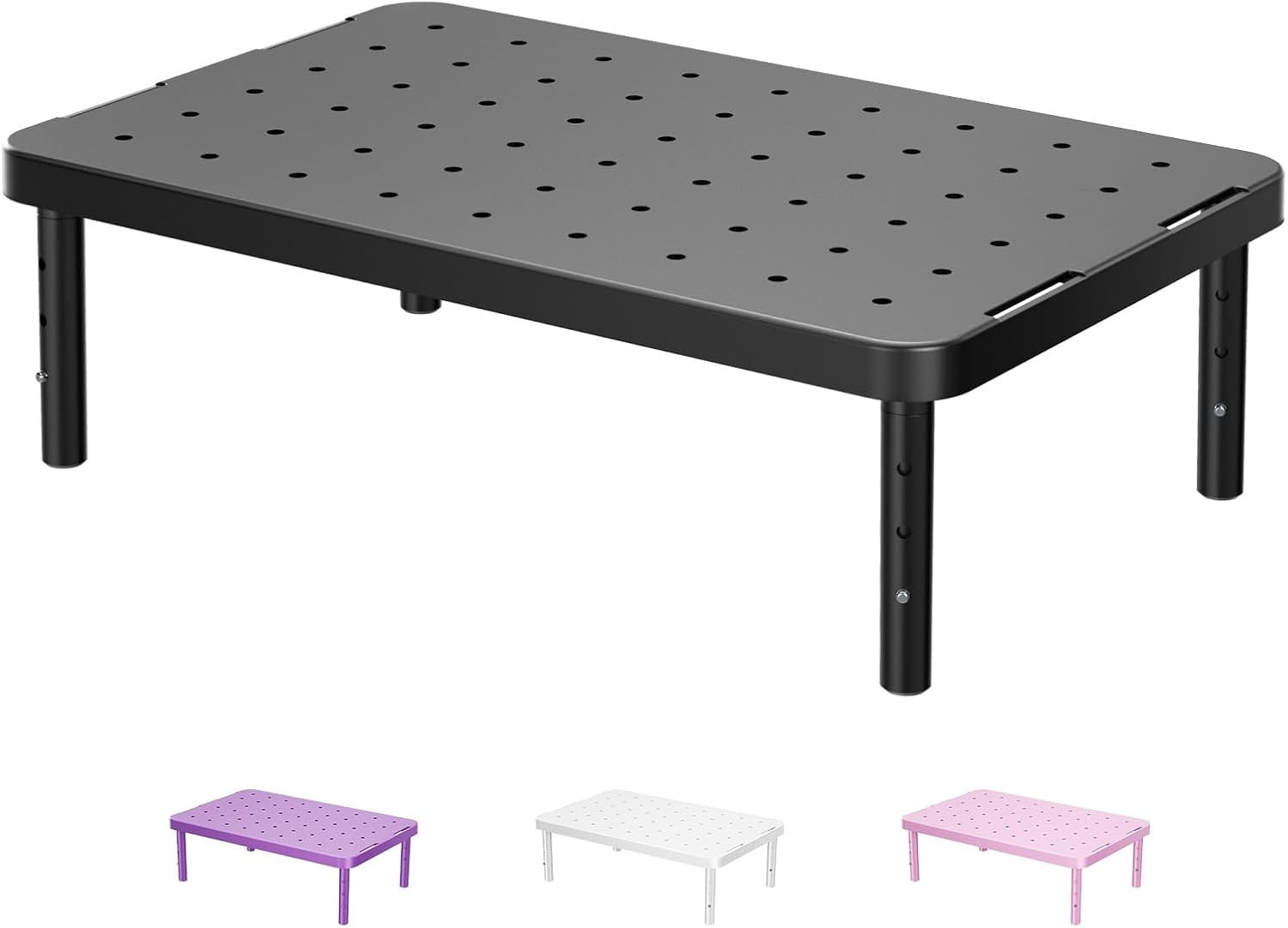 Computer Monitor Stand for Desk, Adjustable Laptop Riser, Desk Monitor Stand Underneath Storage for Office, School Supplies (PTT001-B), 1 Pack, Black