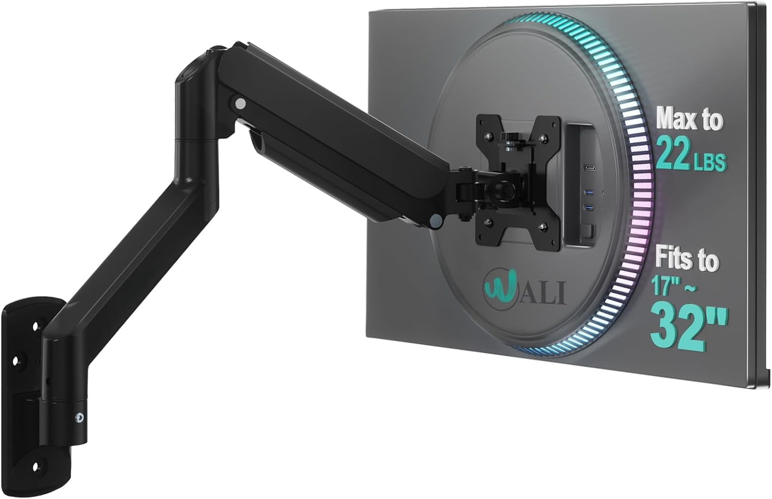 Computer Monitor Wall Mount for 17 to 32 Inch Screens, Single Monitors ...