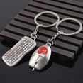 thumbnail image 1 of Computer Mouse Keyboard Model Keychain Alloy Tech Enthusiast Gift Office Desk Accessory Key Ring, 1 of 2