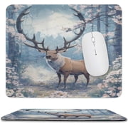 Computer Mouse Pad with Non-Slip Rubber Base, Mouse Pad with Stitched Edges, Mouse Pads for Computers, Laptop, Gaming, Reindeer, Funny Mouse Pad Gift for Christmas 10x12 Inch