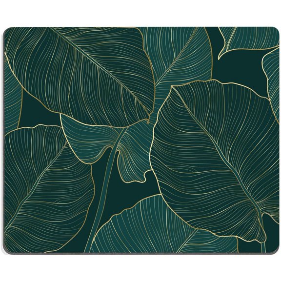 Computer Mouse Pads with Tropical Leaves Design, Square Waterproof Non-Slip Rubber Base Mouse Mat for Office Laptop