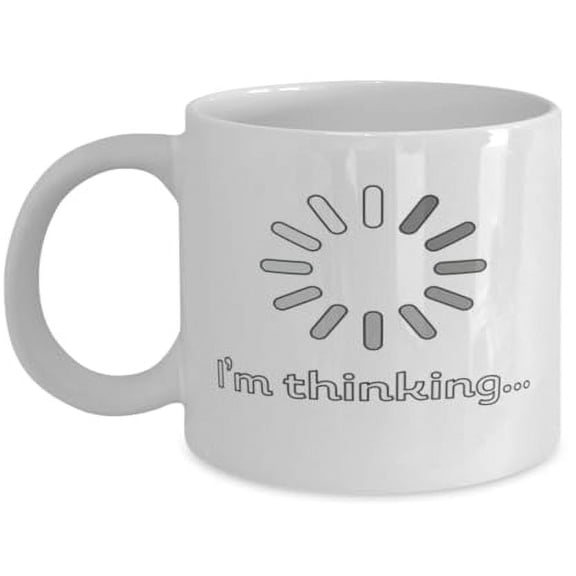 Computer Nerd 11 oz Coffee Mug - I'M Thinking White Ceramic Gift
