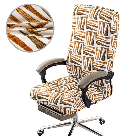 Computer Office Chair Cover - Split Protective & Stretchable Cloth Polyester Universal Desk Task Chair Chair Covers Stretch Rotating Chair Slipcover