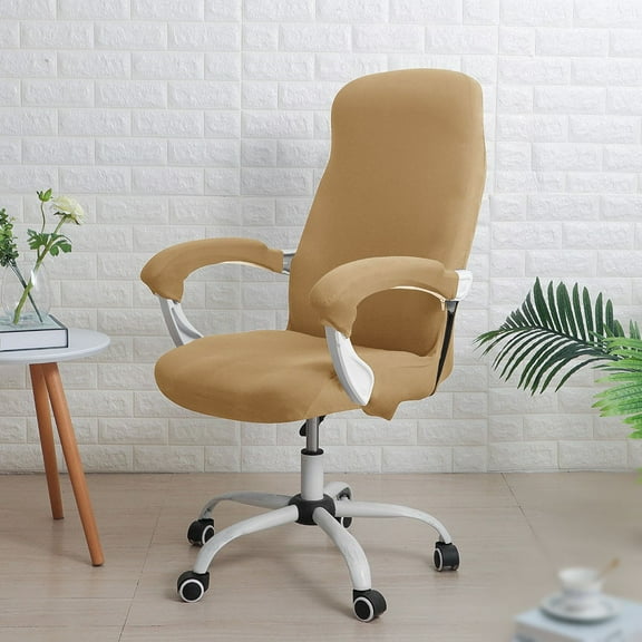 Computer Office Chair Cover Universal Rotating Chair Slipcovers Protector Removable Washable Office Chair Armrest Covers with Zipper for High Back Chair Seat Backrest