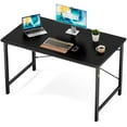 thumbnail image 1 of Computer Office Desk 48 Inch Student Study Writing Work with Metal Frame Wood Tabletop Modern Simple PC Home Bedroom Table - Basic Black, 1 of 7