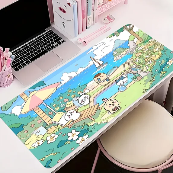 Computer Office Desk Mat Rubber Non-slip Large Mousepad C-chiikawa ...