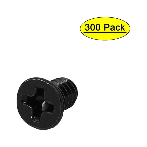 Computer PC Case 3.5" HDD Flat  Head Hard Drive  Metal Screw Black 6#-32 300pcs