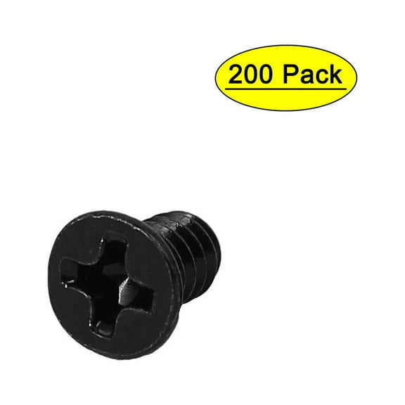 Computer PC Case 3.5" HDD Flat Head Hard Drive Screw Black 6#-32 200pcs