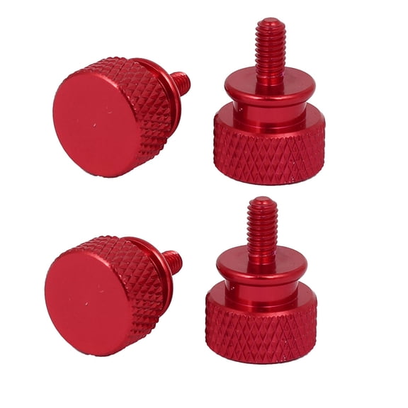 Computer PC Case Aluminum Alloy Knurled Thumb Screws Wine Red M3x7mm 4pcs