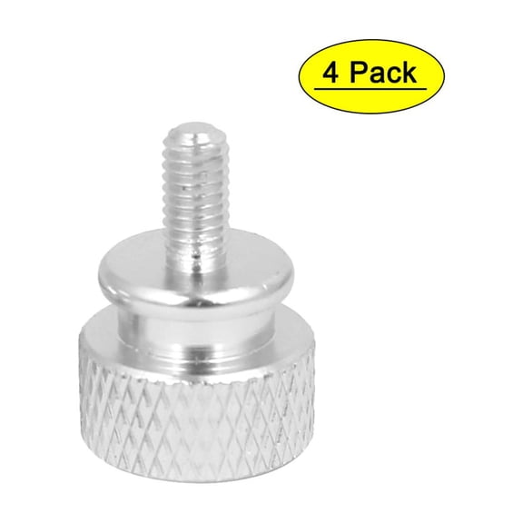 Computer PC Case Fully Threaded Knurled Thumb Screws Silver Tone M3.5x7mm 4pcs