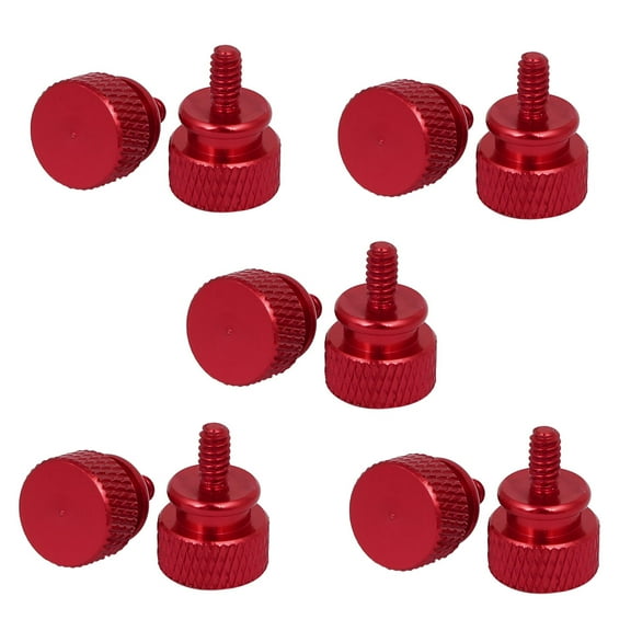 Computer PC Case Fully Threaded Knurled Thumb Screws Wine Red 6#-32 10pcs