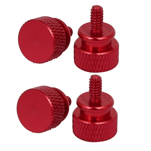 Computer PC Case Fully Threaded Knurled Thumb Screws Wine Red 6#-32 4pcs