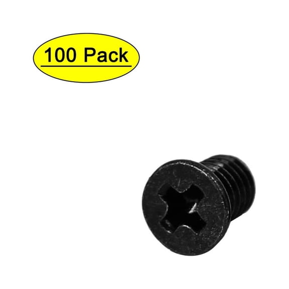 Computer PC Case HDD Flat  Head Hard Drive Screw Black M3x4.8mm 100pcs