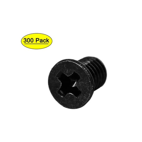 Computer PC Case HDD Flat  Head Hard Drive Screw Black M3x4.8mm 300pcs