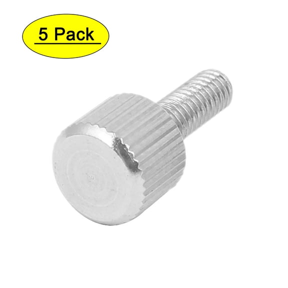 Computer PC Case Stainless Steel Flat Head Knurled Thumb Screw M4 x 12mm 5pcs