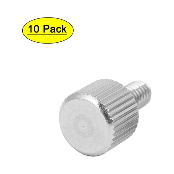 Computer PC Case Stainless Steel Flat Head Knurled Thumb Screw M4 x 8mm 10pcs