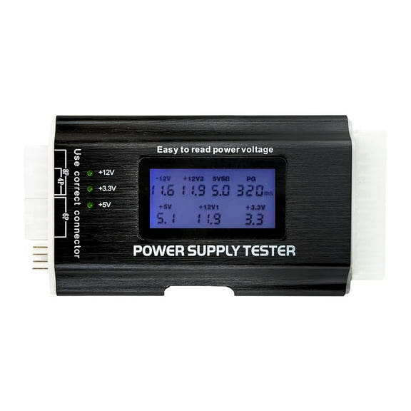 Computer PC Power Supply Tester, Power Supply Host Inspection Maintenance Tester Tool with LCD Display, 20/24 4/6/8 Pin Power Supply Tester for ATX/ITX/TFX/BTX Power Supplies