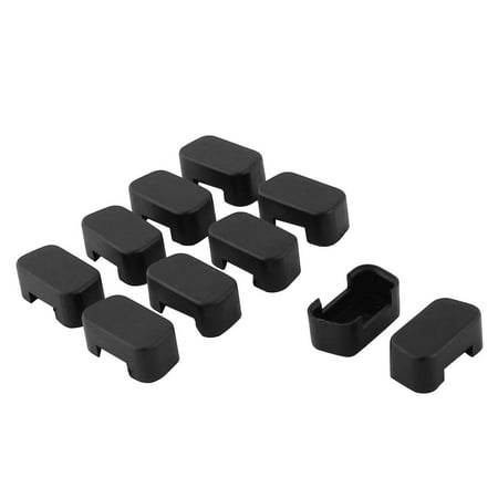 Computer PE VGA Female Port Open Mouth Anti Dust Cover Plug Cap Black 10pcs