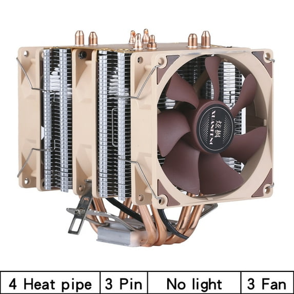 Computer PWM 4 Copper Tube Heat Sink Fan Twin Tower Type PC Air-Cooled 3/4Pin Universal Installation LGA211 115xSeries Amd CPU