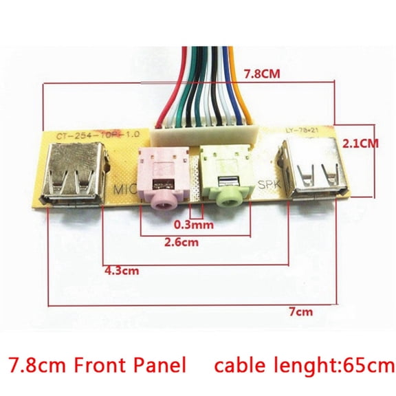 Computer Panel with USB Ports Front Audio Jacks and Built-in Microphone for Enhanced Connectivity and Sound Quality