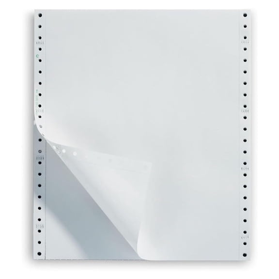 Computer Paper, 9 1/2" x 11", Perforated, Blank White, 15lb, 3,200/Box