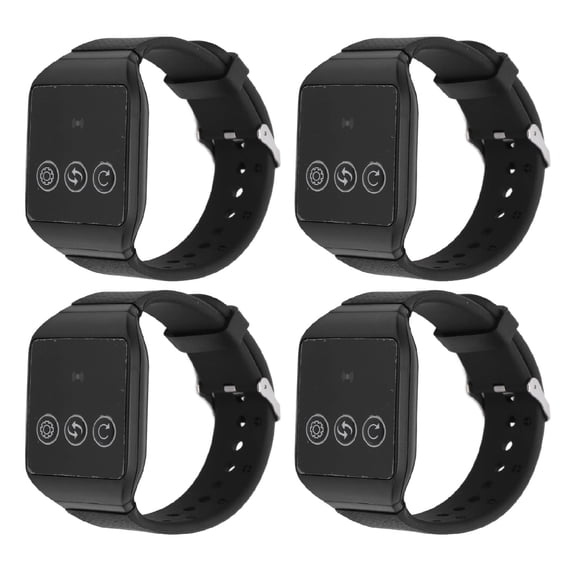 Portable Electronics Wireless Calling System, Wireless Caregiver Pager Water Resistant 4 in 1 with 4 Watch Receivers for Restaurant