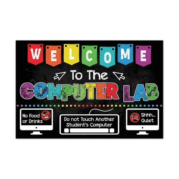 Computer Poster Computer Science Classroom, Multicolor, Letter Print