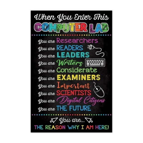 Computer Poster Computer Science Classroom, Multicolor  poster poster