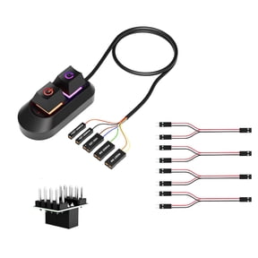 External Power Switches And Restart Button For PC With Color Backlight Mechanical Key Splitter Functionality