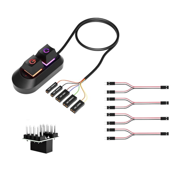 External Power Switches And Restart Button For PC With Color Backlight Mechanical Key Splitter Functionality