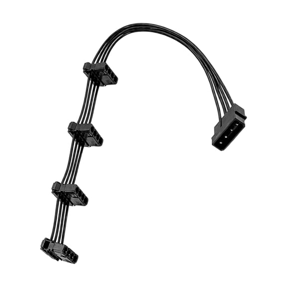 Computer Power Splitter Cable 4Pin to 4 Port 40Cm Spacing Ideal for Multiple Computer Components