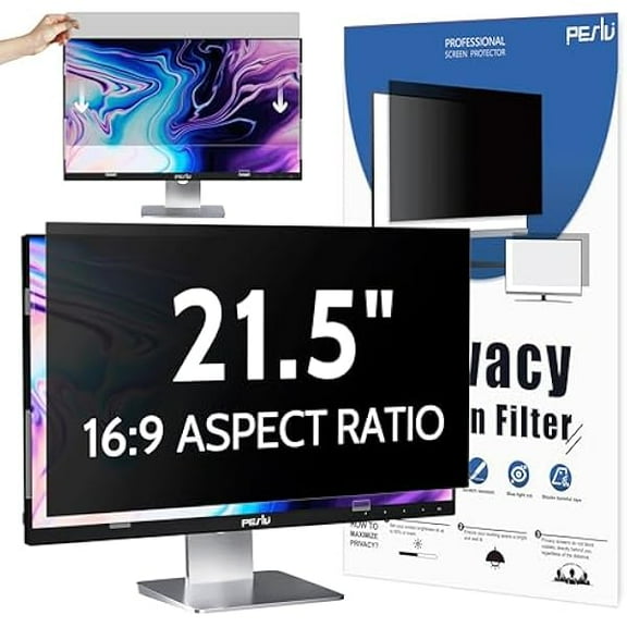 Computer Privacy Screen 21.5 Inch for 16:9 Widescreen Monitor, Removable 21.5inch Anti Blue Light Anti Glare Monitor Privacy Filter Shield (18 3/4" x 10 9/16")