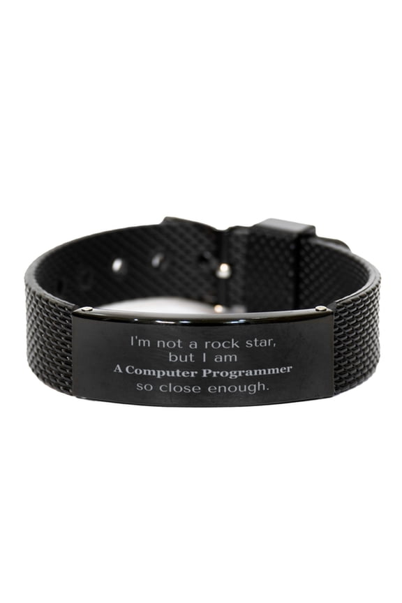 Computer Programmer Black Shark Mesh Bracelet - Unique Gift for Tech Lovers, Graduation, and Veterans Day
