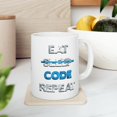 thumbnail image 1 of Computer Programmer 11 oz Coffee Mug - Eat Sleep Code Repeat White Ceramic Gift, 1 of 4
