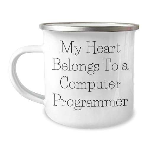 Computer Programmer, My Heart Belongs To A, Valentine's Day Unique Gifts from Men to Computer Programmers, Camping Mug