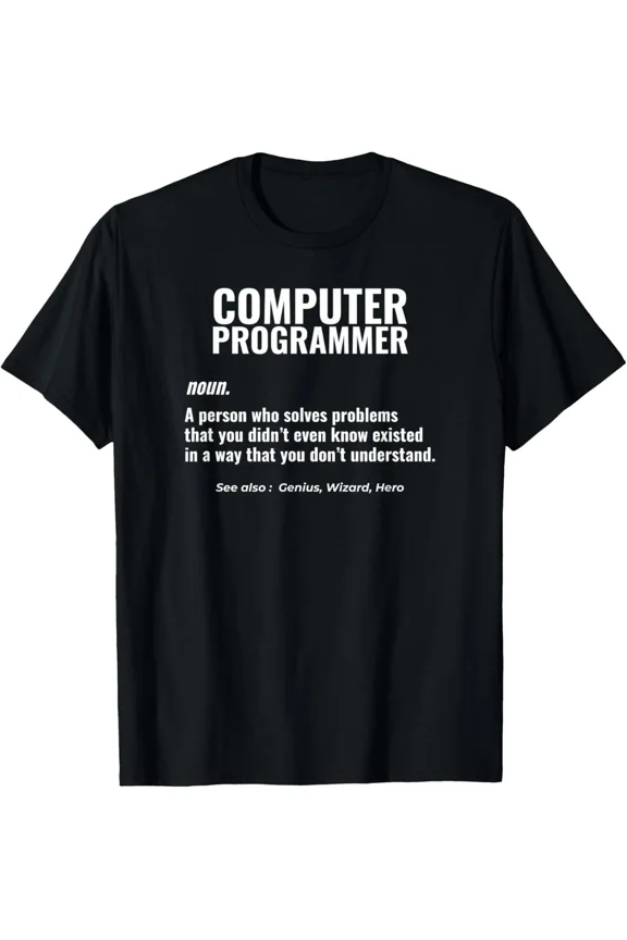 Computer Programmer Problem Solver Genius Design Cool Unisex T-Shirt, for men & women, up to size 5XL