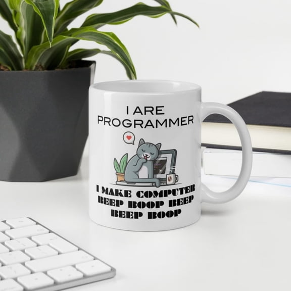 Computer Programmer t Funny Mug, Computer Coder Pun Nerd Meme , Funny Coworker Gift, Gif.