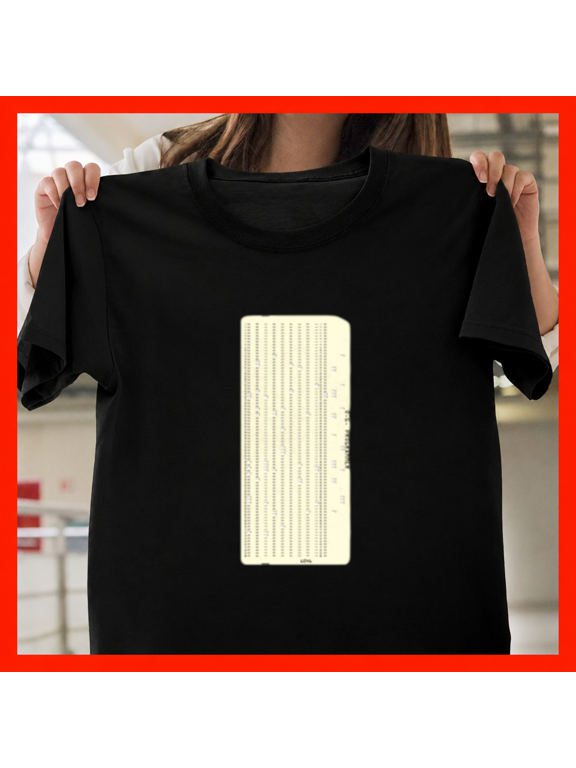 Computer Punch Card Vertical Classic Mainframe Coding Geek Unisex T-Shirt, S-3XL