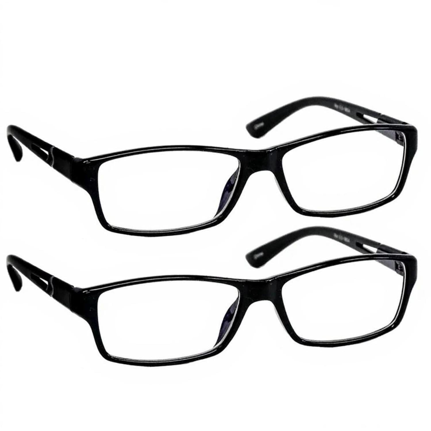 Computer Reading Glasses +2.75 | 2 Pack of Readers for Men and Women | 2 Black
