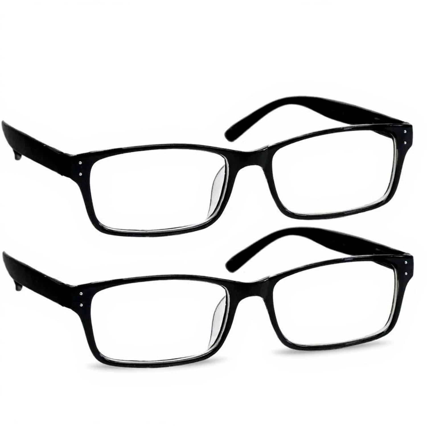 Computer Reading Glasses +3.75 | 2 Pack of Readers for Men and Women | 2 Black