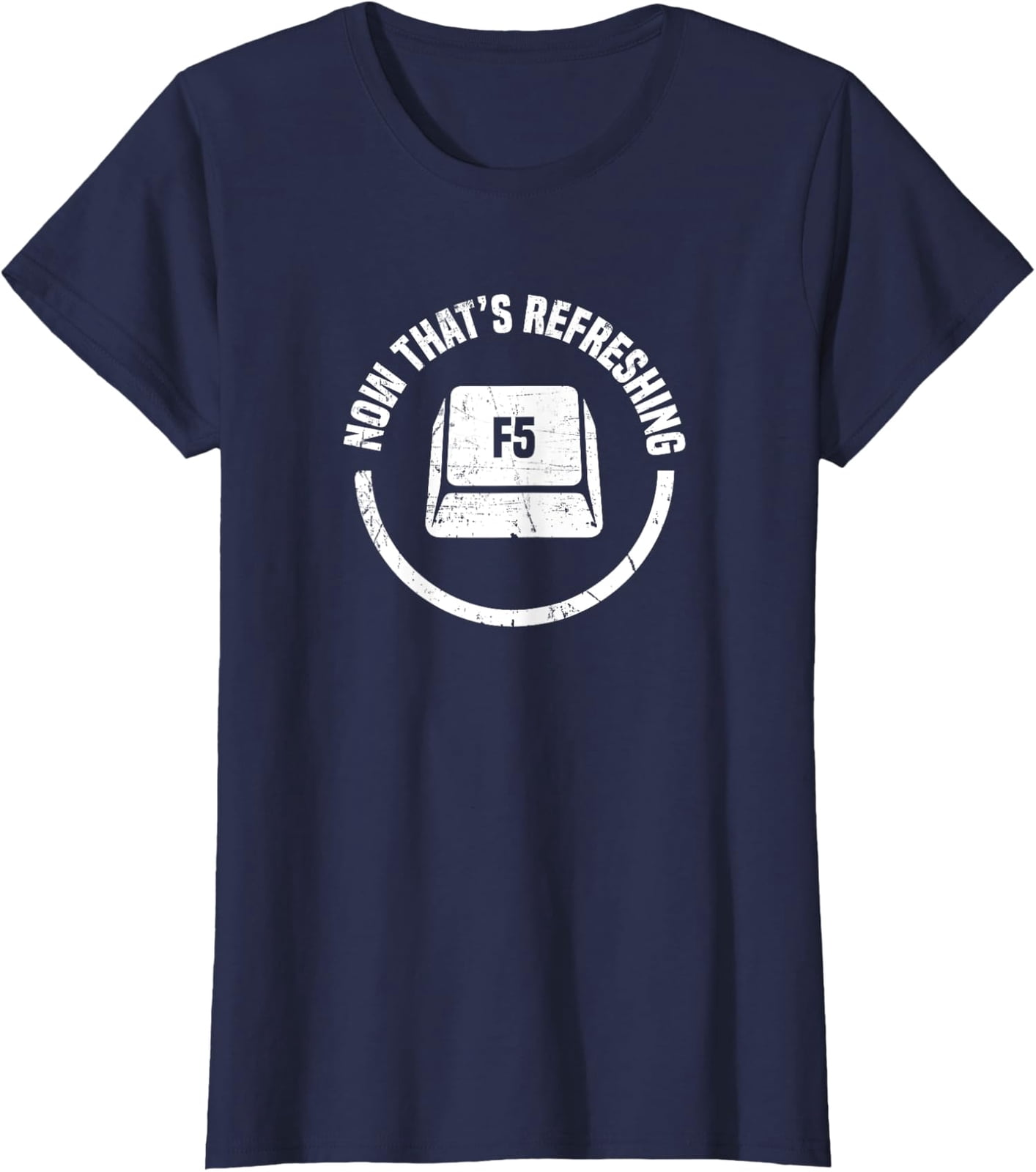 Computer Refresh Keyboard Pun Comedy Cool Ladies' Crewneck T-Shirt ...