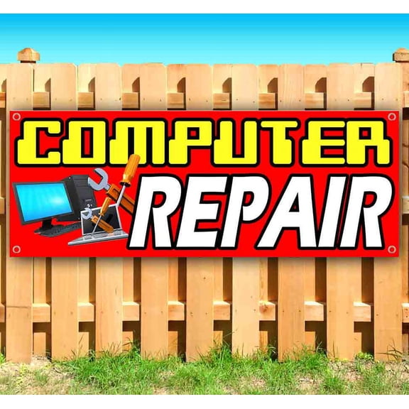 Computer Repair 13 oz Vinyl Banner With Metal Grommets