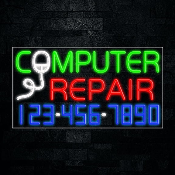 Computer Repair LED Neon Sign 33"L x 18"H #35061