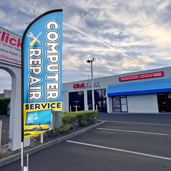 Computer Repair Sign Feather Flag,8FT Computer Repair outdoor advertising flag, Computer Repair Business Sign,Computer Repair Swooper FlagFLAG ONLY