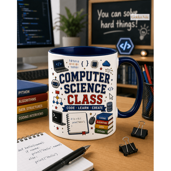 Computer Science Class Mug for Coding Students, Programmer Teacher Gift