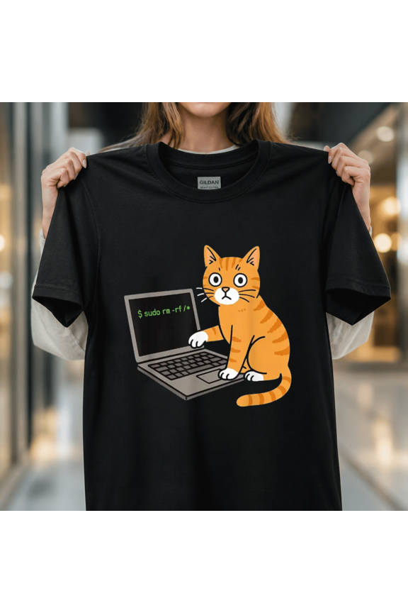 Computer Science Meme Funny Cat Programming Software Development Logic Graphic Unisex T-Shirt, S-5XL