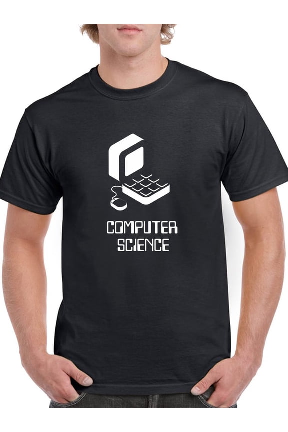 Computer Science Old School PC Men Black T-Shirt, Male Medium