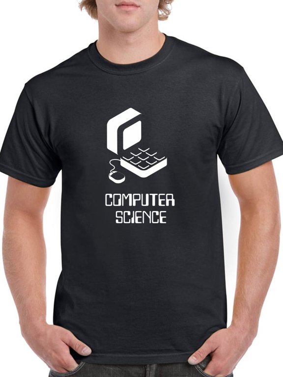 Computer Science Old School PC Men Black T-Shirt, Male Medium
